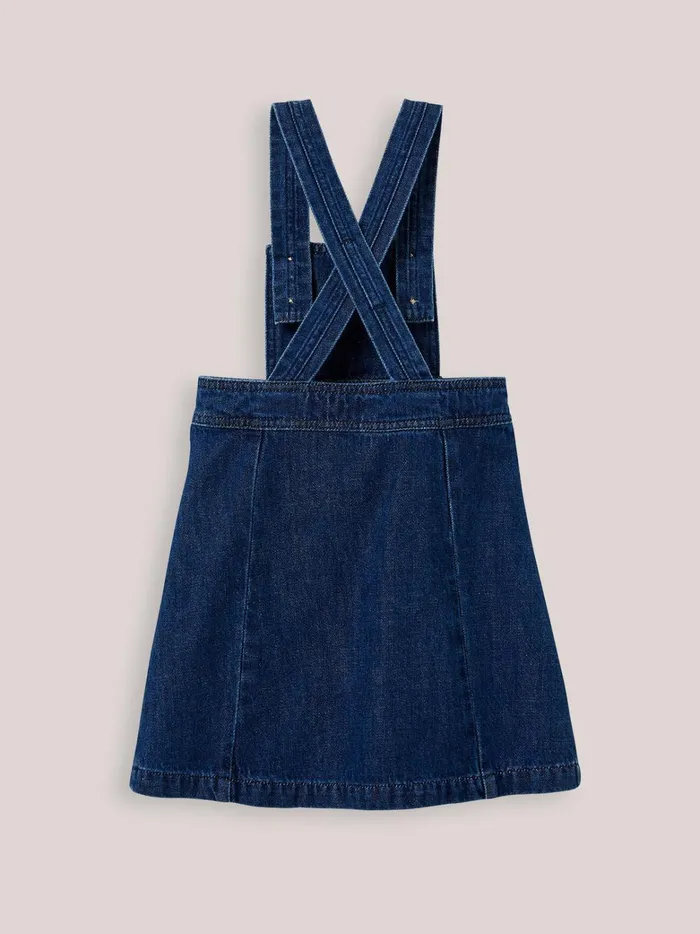 Girls Clothing Cyrillus Denim Apron Dress Denim Brut