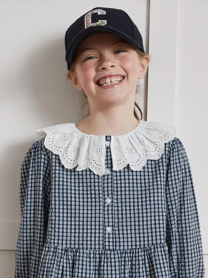 Girls Clothing Cyrillus Dress With Small Checks Vichy Bleu