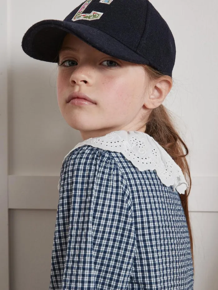 Girls Clothing Cyrillus Dress With Small Checks Vichy Bleu