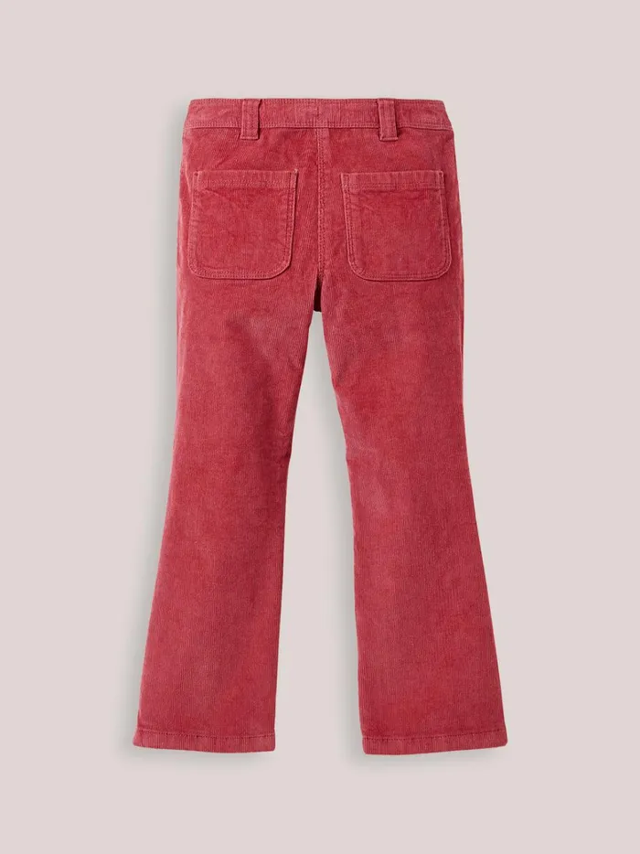 Girls Clothing Cyrillus Flared Corduroy Trousers Rose Bubble