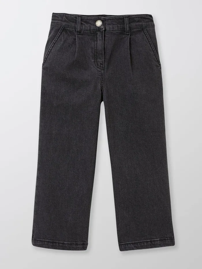 Girls Clothing Cyrillus WideLeg Denim Trousers Gris Delave