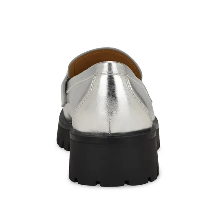 Glammy Lugsole Loafers Silver Women Nine West Flats Glammy Lugsole Loafers Silver Women Nine West Flats