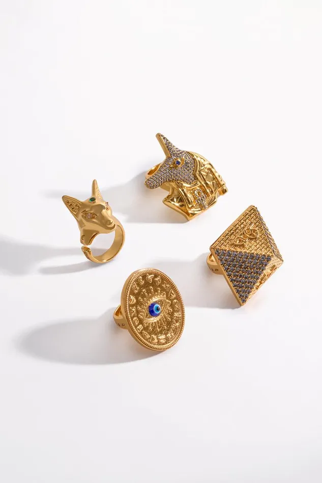 GLOBAL NOMAD BASTET RING GOLD Gold WomensMens Camilla Jewellery