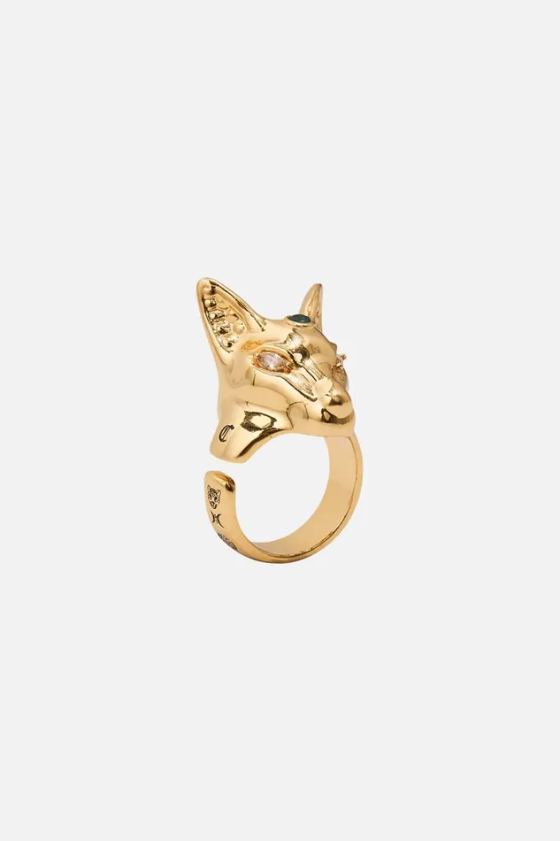 GLOBAL NOMAD BASTET RING GOLD Gold WomensMens Camilla Jewellery