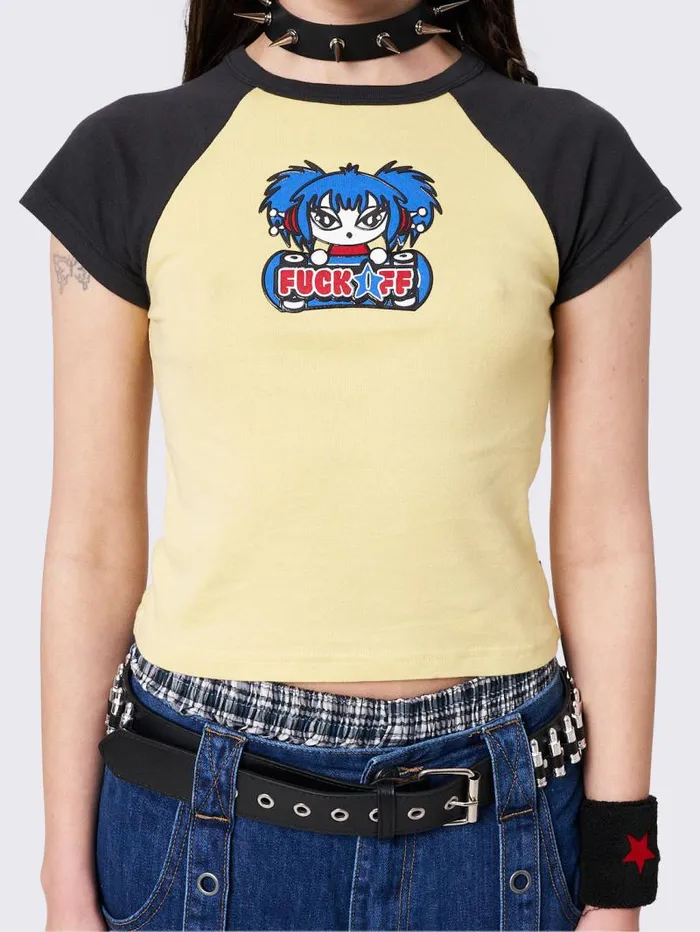 Go To Hell Raglan Baby Tee Women Minga London Tops and TShirts Go To Hell Raglan Baby Tee Women Minga London Tops and TShirts
