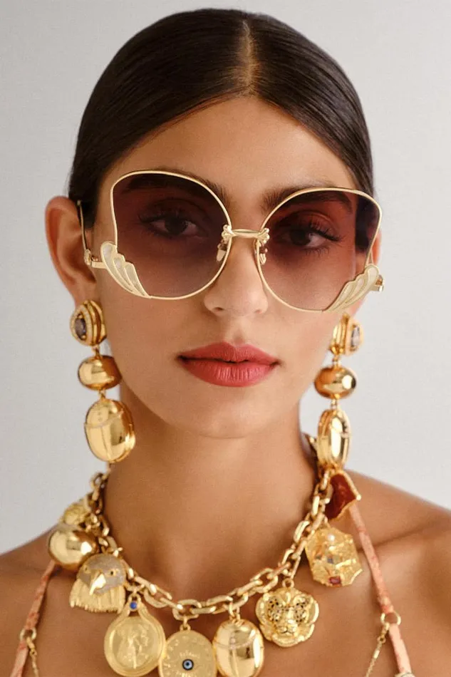 GODDESS ENERGY SUNGLASSES IVORY MARBLE Ivory Marble WomensMens Camilla Sunglasses
