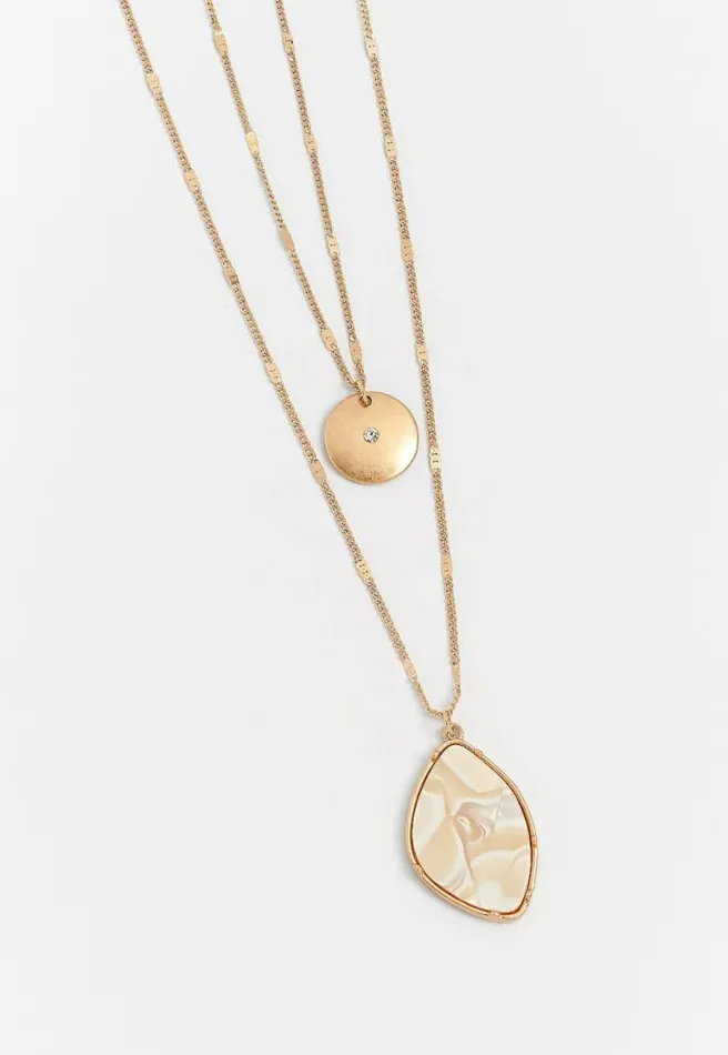 Gold Double Row Pendant Necklace Women Maurices Jewelry