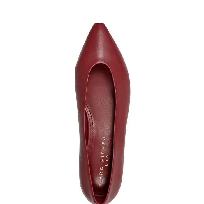 Gunner Pointed Toe Flat Red Leather Women Loafers and Flats Marc Fisher