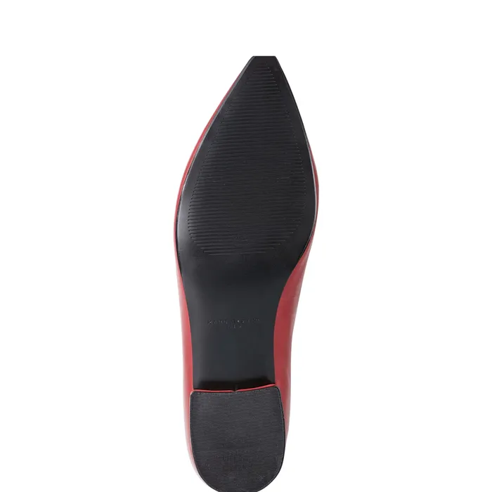 Gunner Pointed Toe Flat Red Leather Women Loafers and Flats Marc Fisher