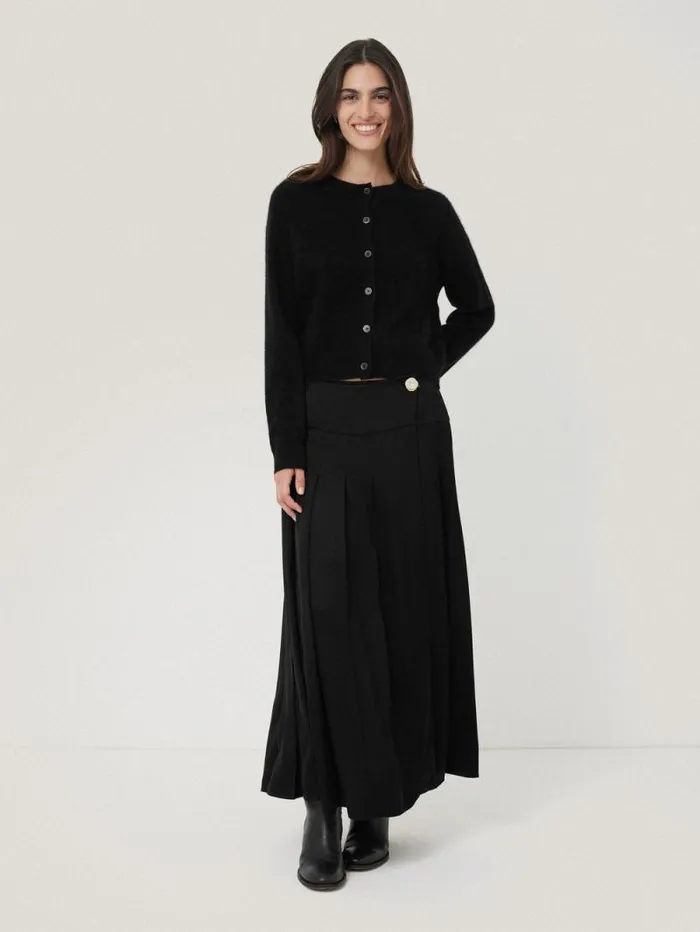 Halo Cashmere Cardigan Black Women Jigsaw Knitwear and Cashmere