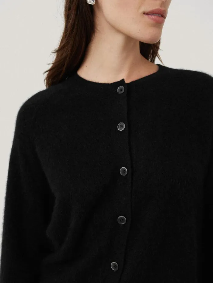 Halo Cashmere Cardigan Black Women Jigsaw Knitwear and Cashmere