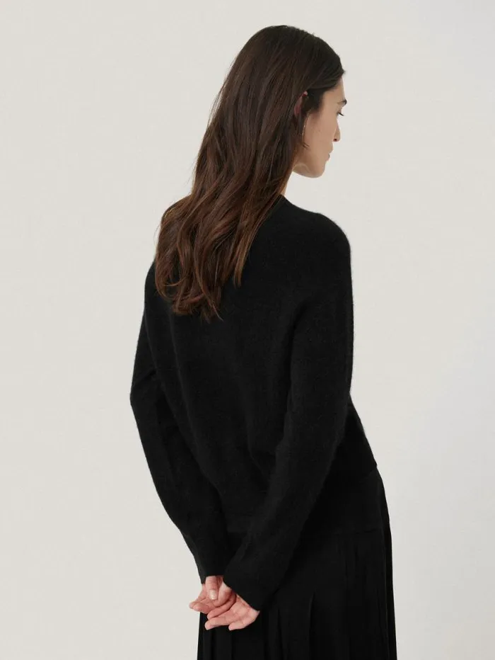 Halo Cashmere Cardigan Black Women Jigsaw Knitwear and Cashmere