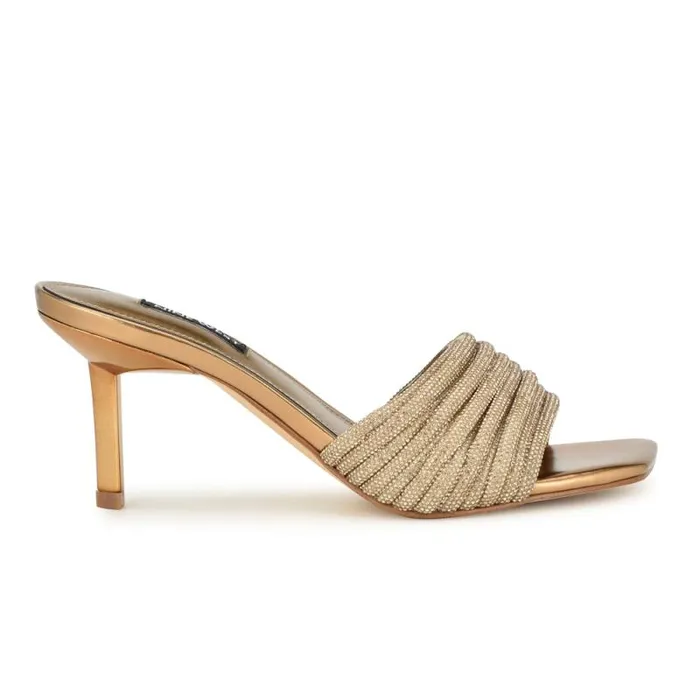 Harbor Heeled Slide Sandals Platino Women Nine West Heels