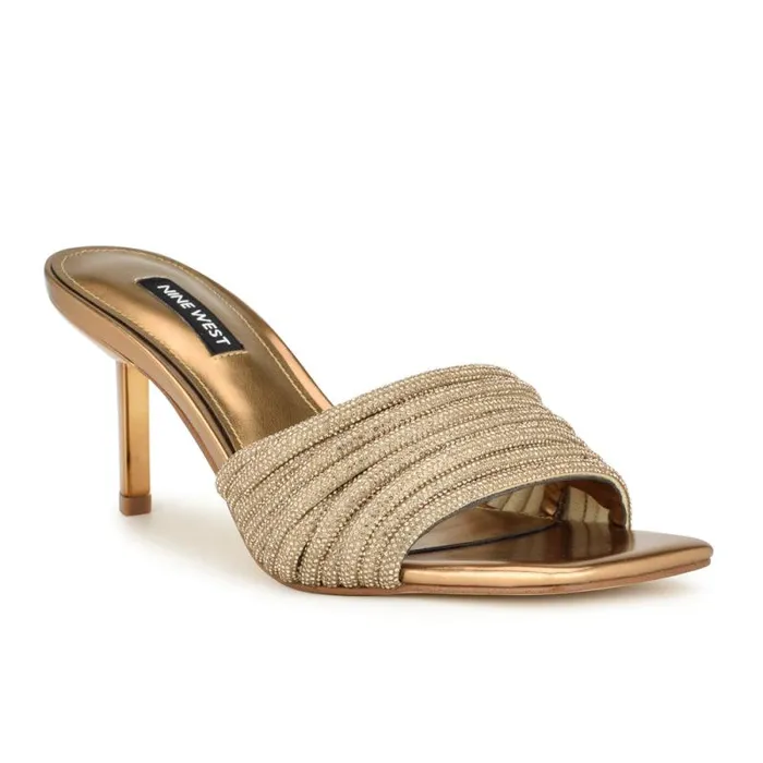 Harbor Heeled Slide Sandals Platino Women Nine West Heels Harbor Heeled Slide Sandals Platino Women Nine West Heels