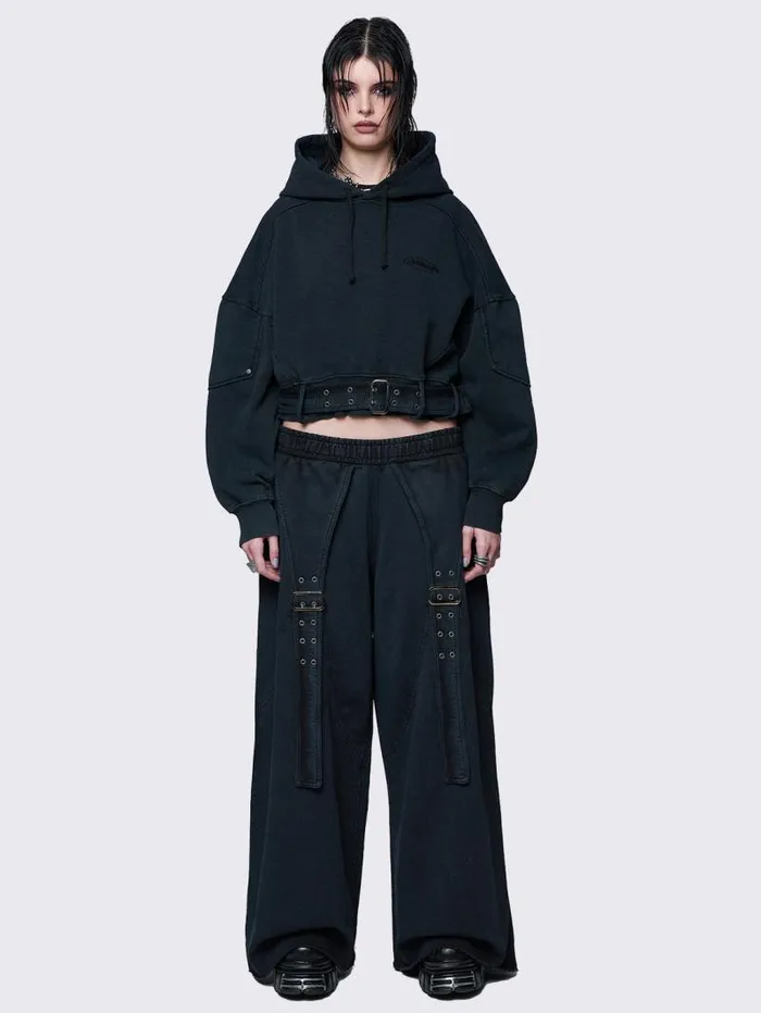 Hard Black Wash Sweatpants Women Minga London Bottoms