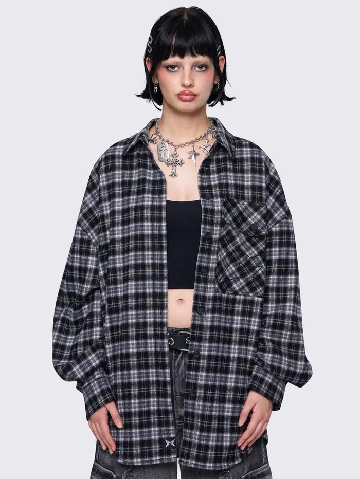 Harper Black Plaid Shirt Women Minga London Tops and TShirts