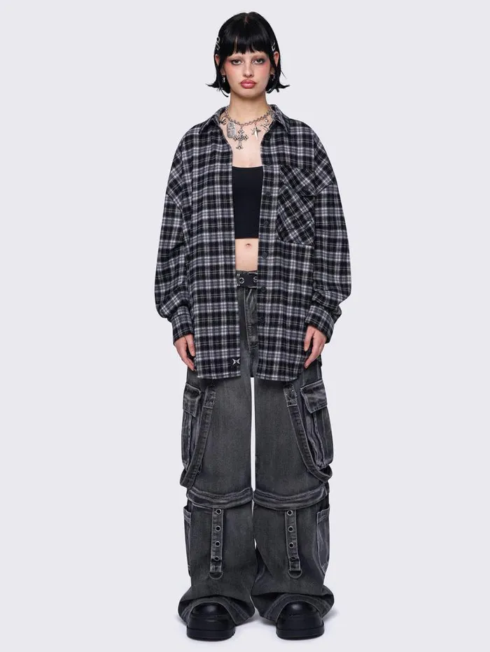 Harper Black Plaid Shirt Women Minga London Tops and TShirts