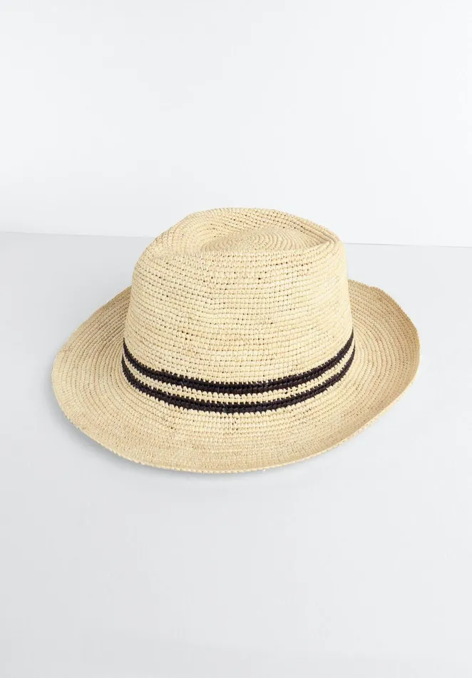 Hats Women Hush Crochet Panama Hat Beigeblack