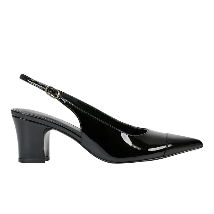 Heels and Pumps Women Marc Fisher Blakeley Slingback Pump Black Patent Leather