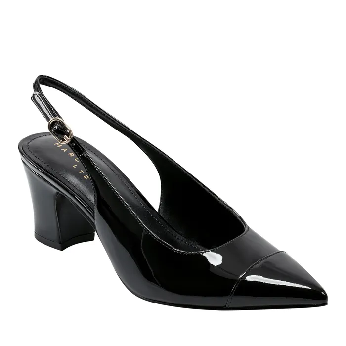 Heels and Pumps Women Marc Fisher Blakeley Slingback Pump Black Patent Leather