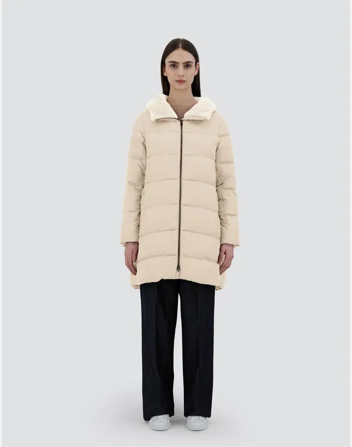 Herno ASHAPE JACKET IN ARENDELLE AND NEW LADY FAUX FUR Light Beige Women AShape