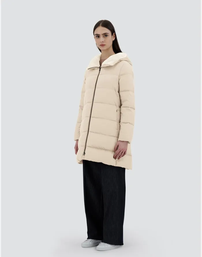 Herno ASHAPE JACKET IN ARENDELLE AND NEW LADY FAUX FUR Light Beige Women AShape