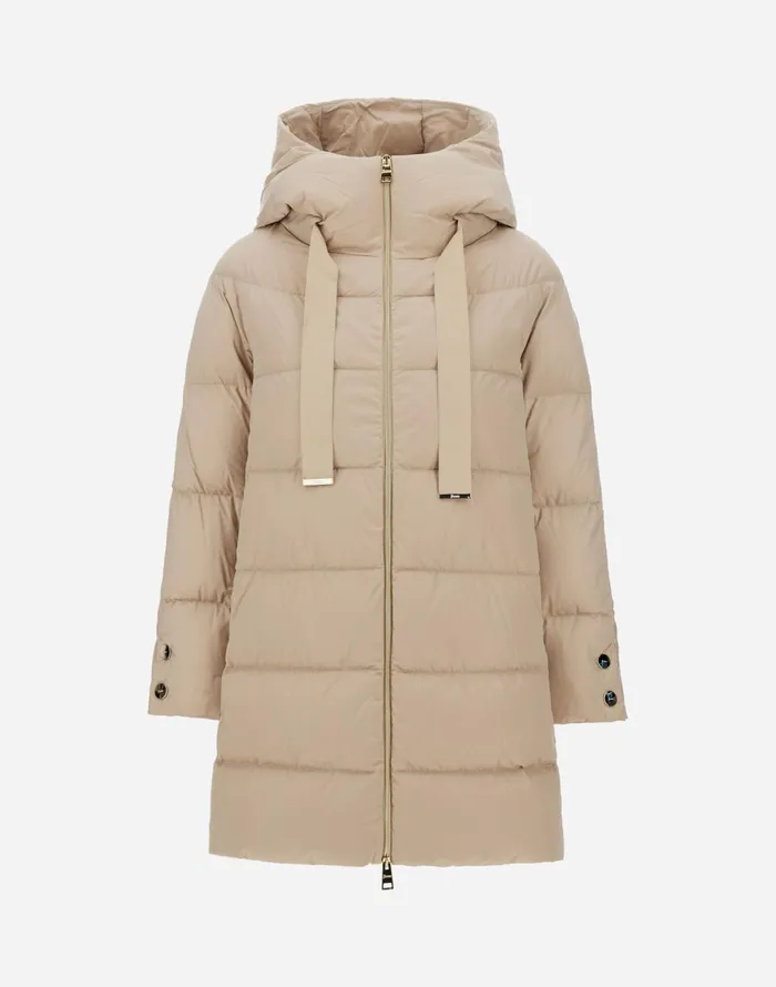 Herno ASHAPE JACKET IN SATIN Chantilly Women Long Down Jackets