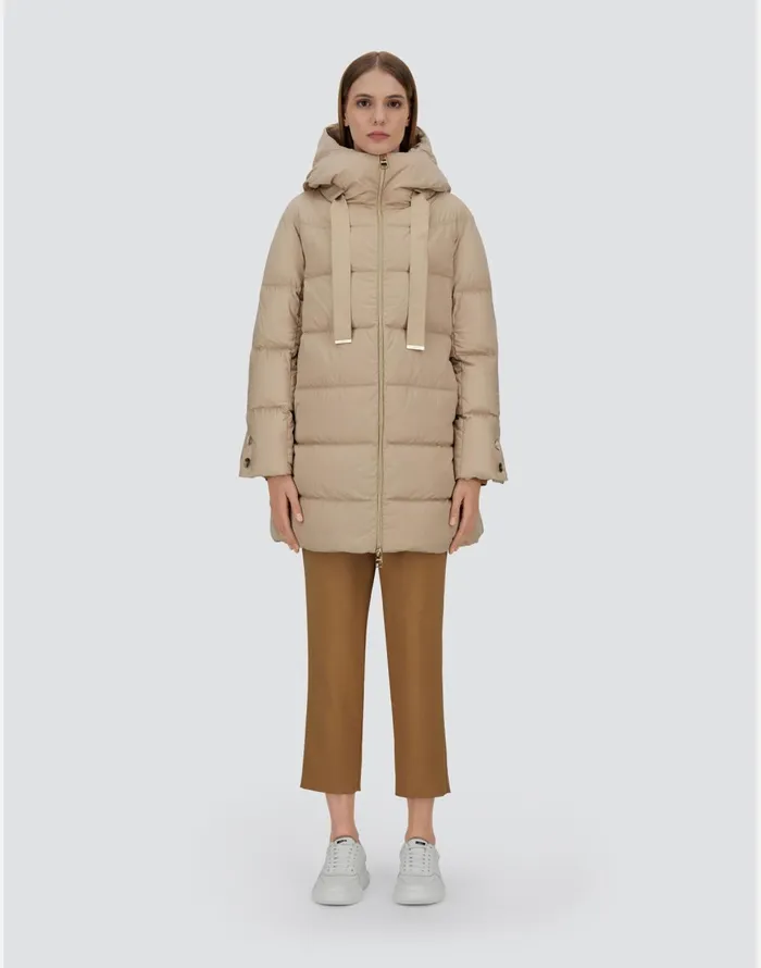 Herno ASHAPE JACKET IN SATIN Chantilly Women Long Down Jackets