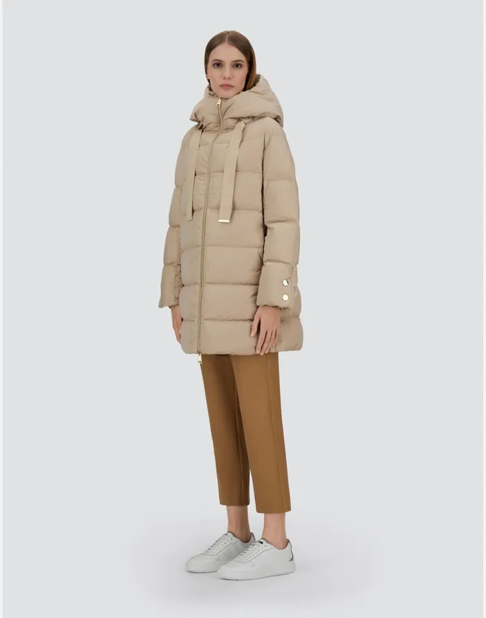 Herno ASHAPE JACKET IN SATIN Chantilly Women Long Down Jackets