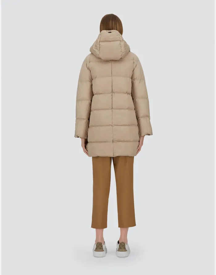 Herno ASHAPE JACKET IN SATIN Chantilly Women Long Down Jackets