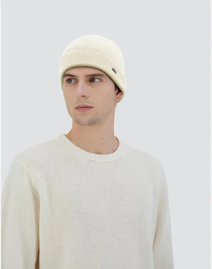 Herno BEANIE IN INFINITY BASIC Cream Men Hats