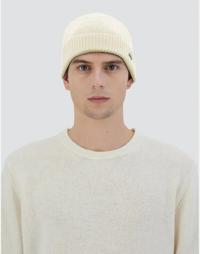 Herno BEANIE IN INFINITY BASIC Cream Men Hats