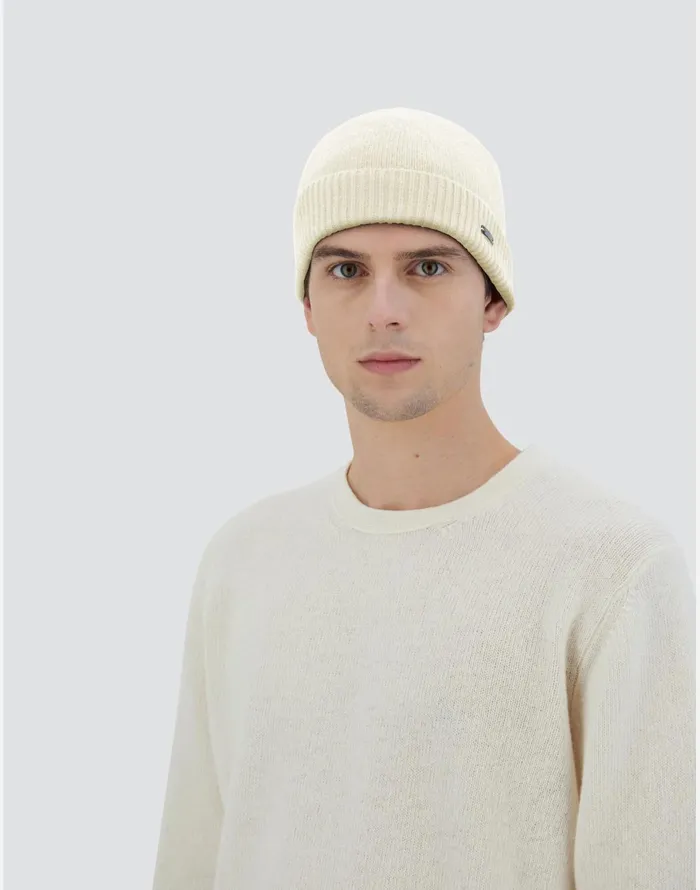 Herno BEANIE IN INFINITY BASIC Cream Men Hats