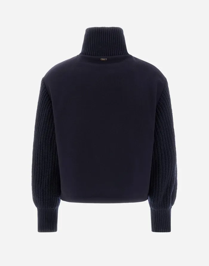 Herno BOMBER JACKET IN CASHMERE Dark Blue Women Bomber