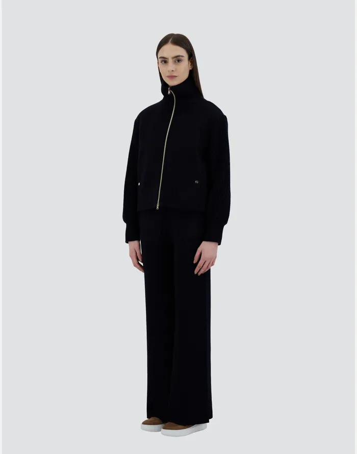 Herno BOMBER JACKET IN CASHMERE Dark Blue Women Bomber