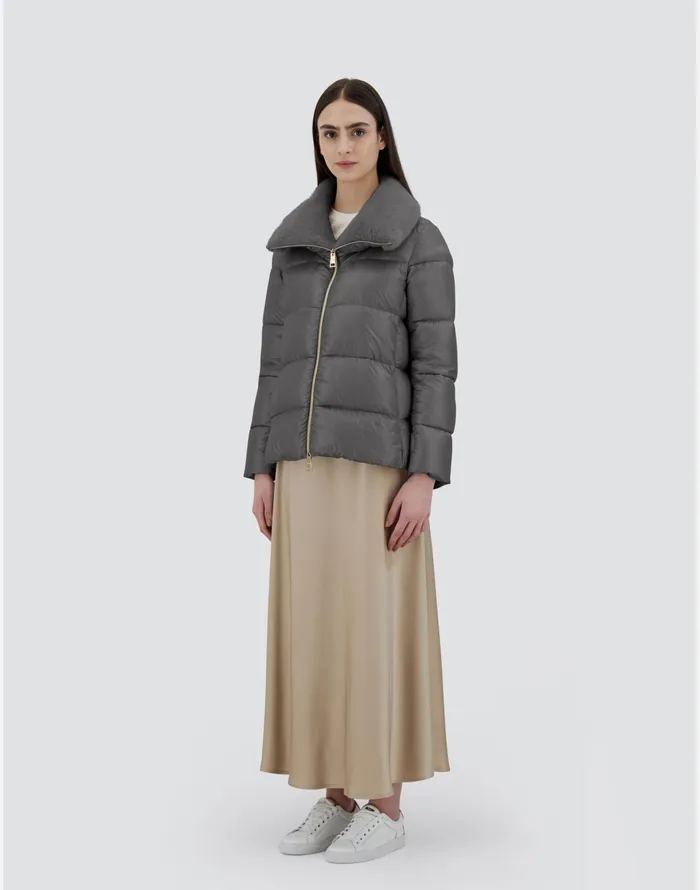 Herno BOMBER JACKET IN NYLON ULTRALIGHT AND NEW LADY FAUX FUR Grey Women Bomber