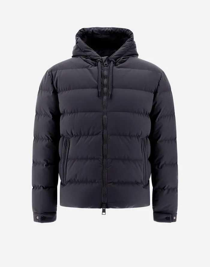 Herno BOMBER JACKET IN STRETCH SWEATER Black Men Bomber