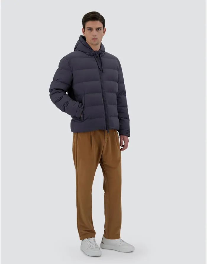 Herno BOMBER JACKET IN STRETCH SWEATER Black Men Bomber