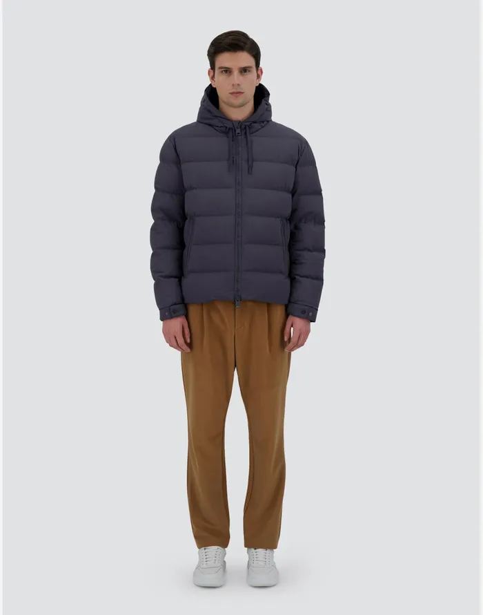 Herno BOMBER JACKET IN STRETCH SWEATER Black Men Bomber