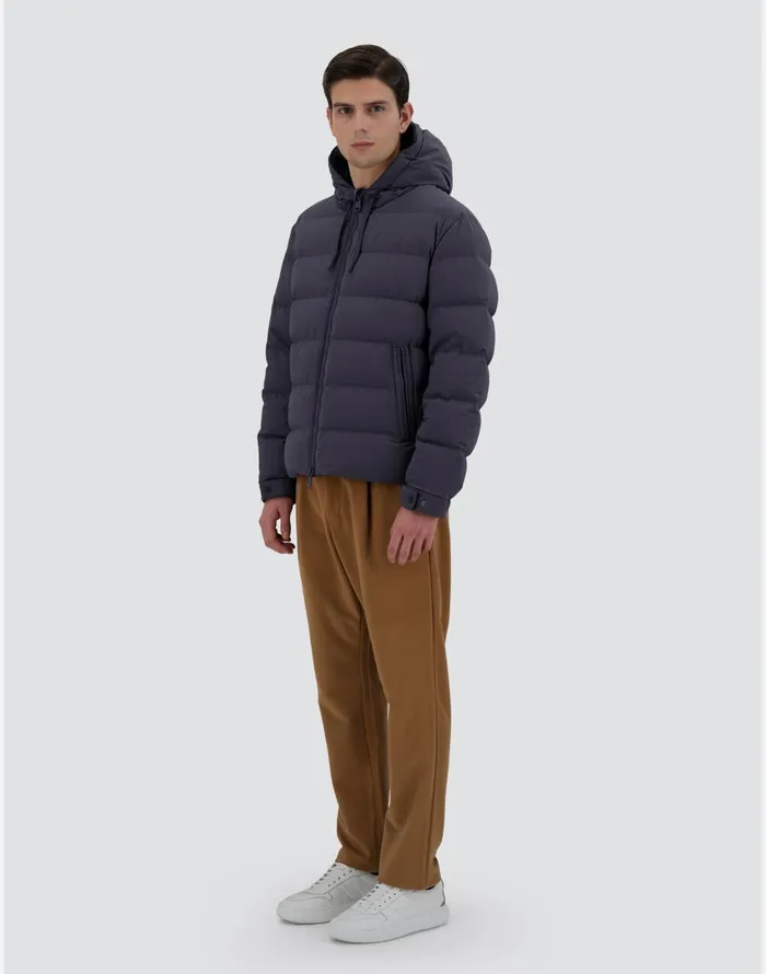 Herno BOMBER JACKET IN STRETCH SWEATER Black Men Bomber