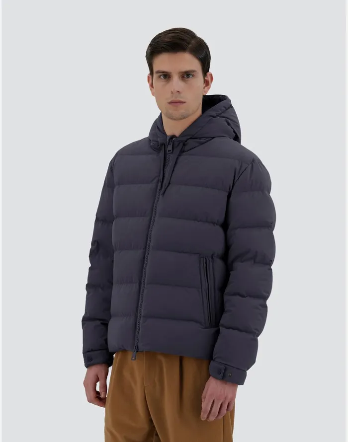 Herno BOMBER JACKET IN STRETCH SWEATER Black Men Bomber