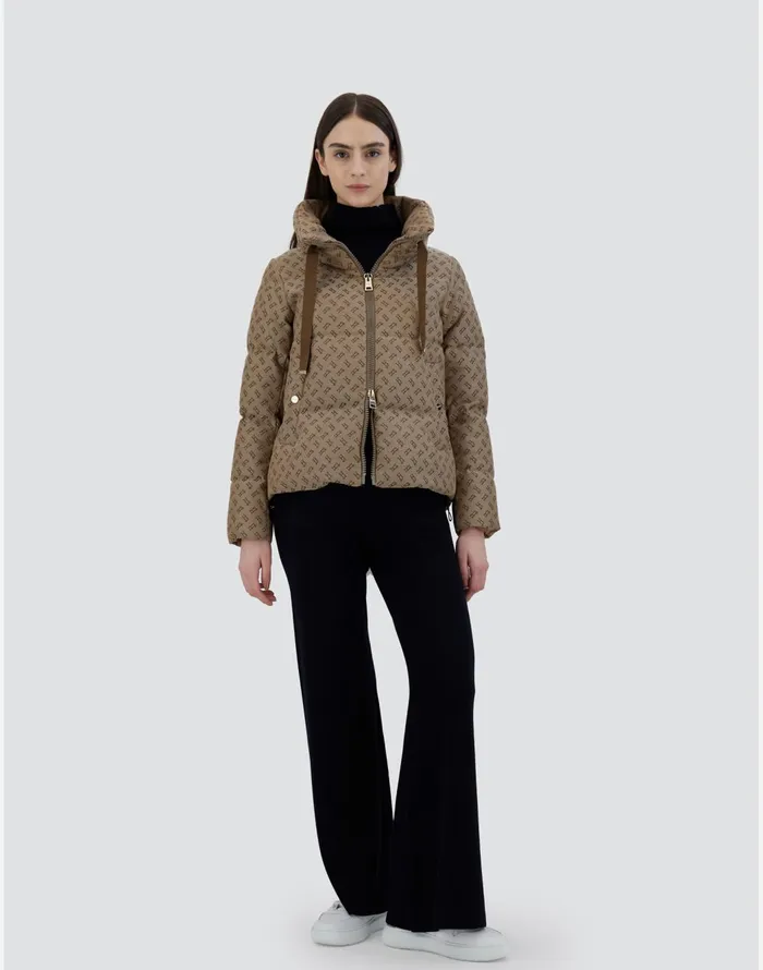 Herno CAPE IN MONOGRAM Camel Women Capes
