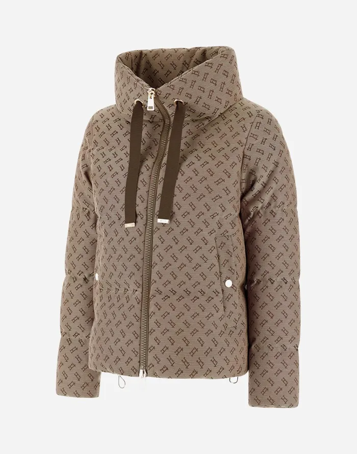 Herno CAPE IN MONOGRAM Camel Women Capes