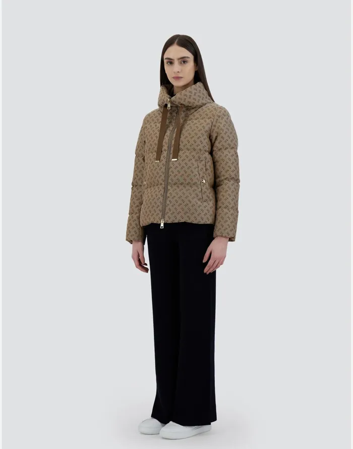 Herno CAPE IN MONOGRAM Camel Women Capes