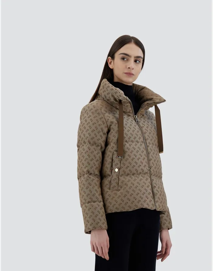 Herno CAPE IN MONOGRAM Camel Women Capes