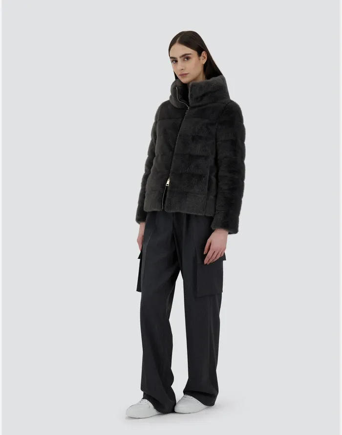 Herno CAPE IN NEW LADY FAUX FUR Grey Women Capes