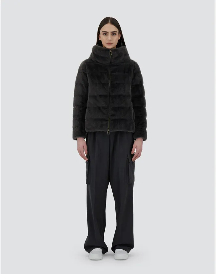 Herno CAPE IN NEW LADY FAUX FUR Grey Women Capes