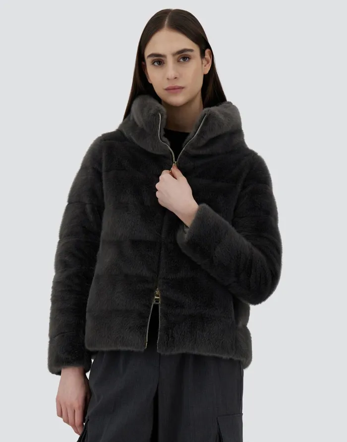Herno CAPE IN NEW LADY FAUX FUR Grey Women Capes