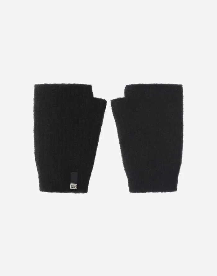 Herno GLOVES IN PLAINALPACA WOOL Black Women Sleeves and Gloves
