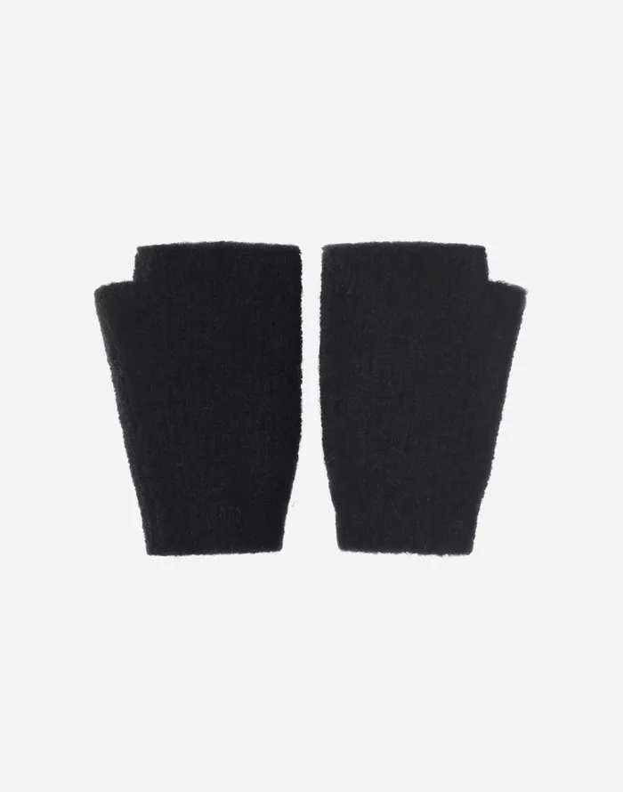 Herno GLOVES IN PLAINALPACA WOOL Black Women Sleeves and Gloves